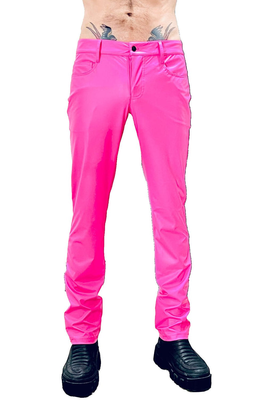 Evil Fit Matte Hot Pink Vinyl Jeans