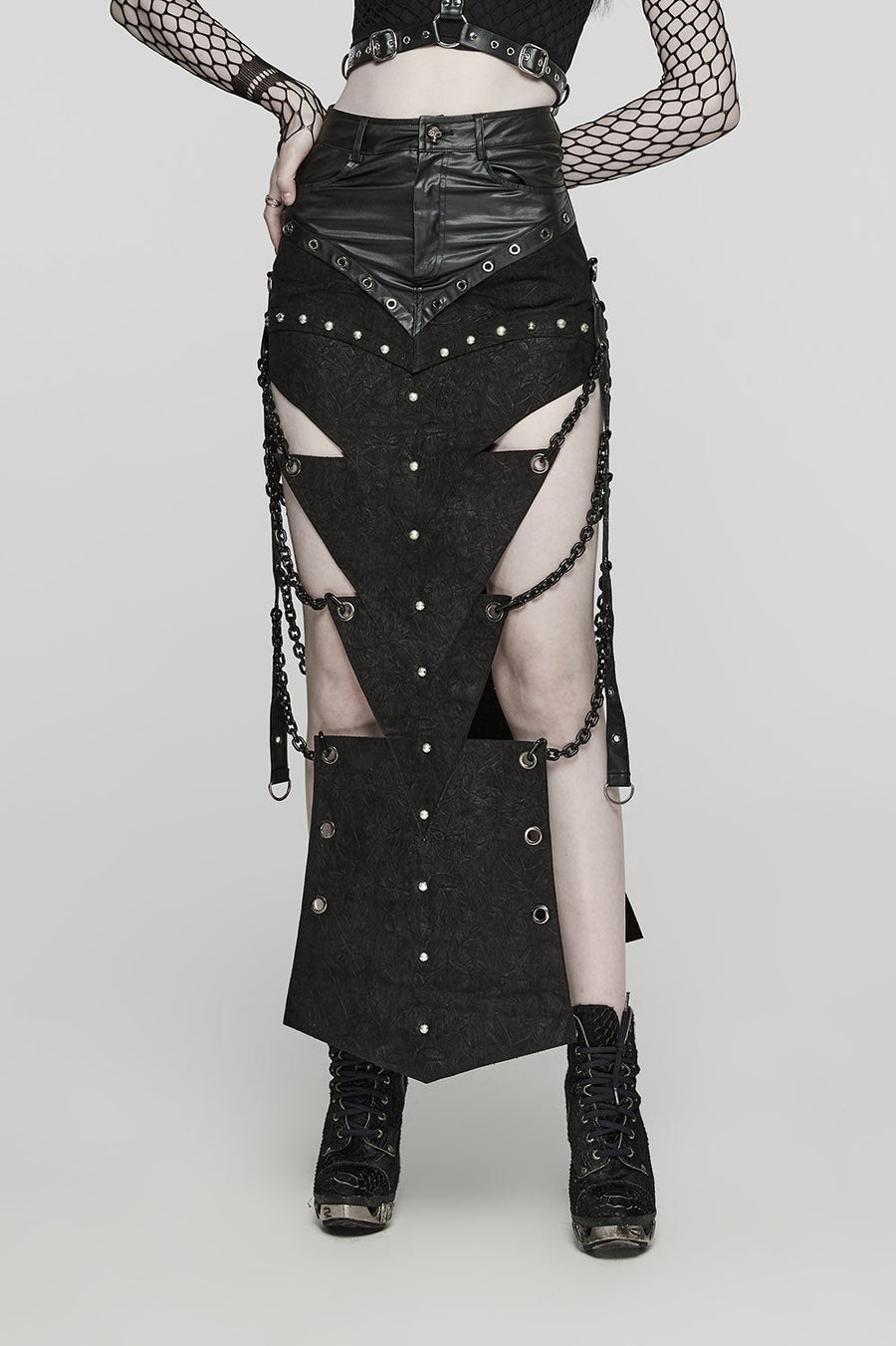 Executioner Eyelet Cutout Chain Skirt