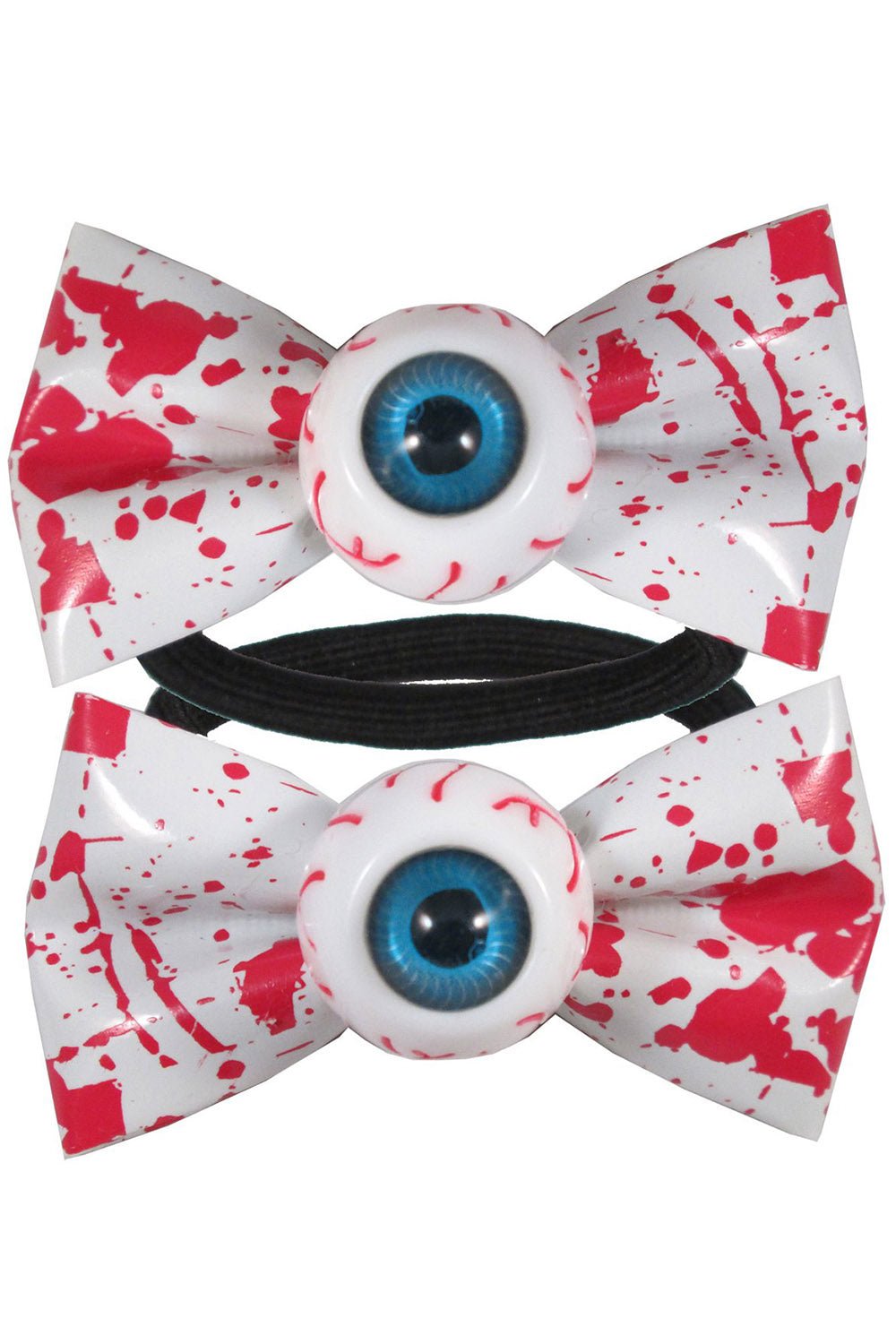 Eyeball Hair Bow Bands Blood Splat White [Set of 2] - hats & scarves & headwear - VampireFreaks - Kreepsville