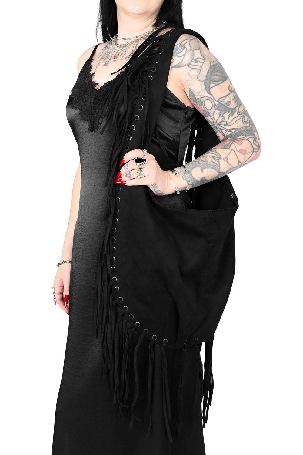 gothic fringe purse