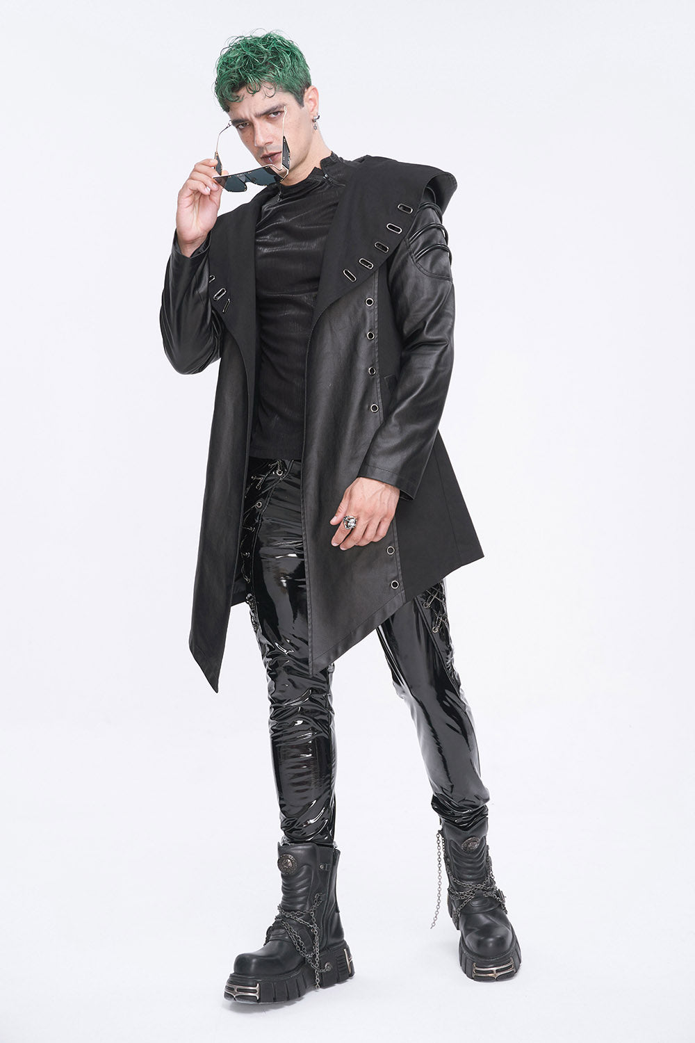 mens vegan leather punk jacket