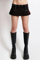 grunge goth short pleated mini skirt