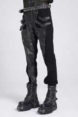 mens buckled vegan leather grunge goth pants