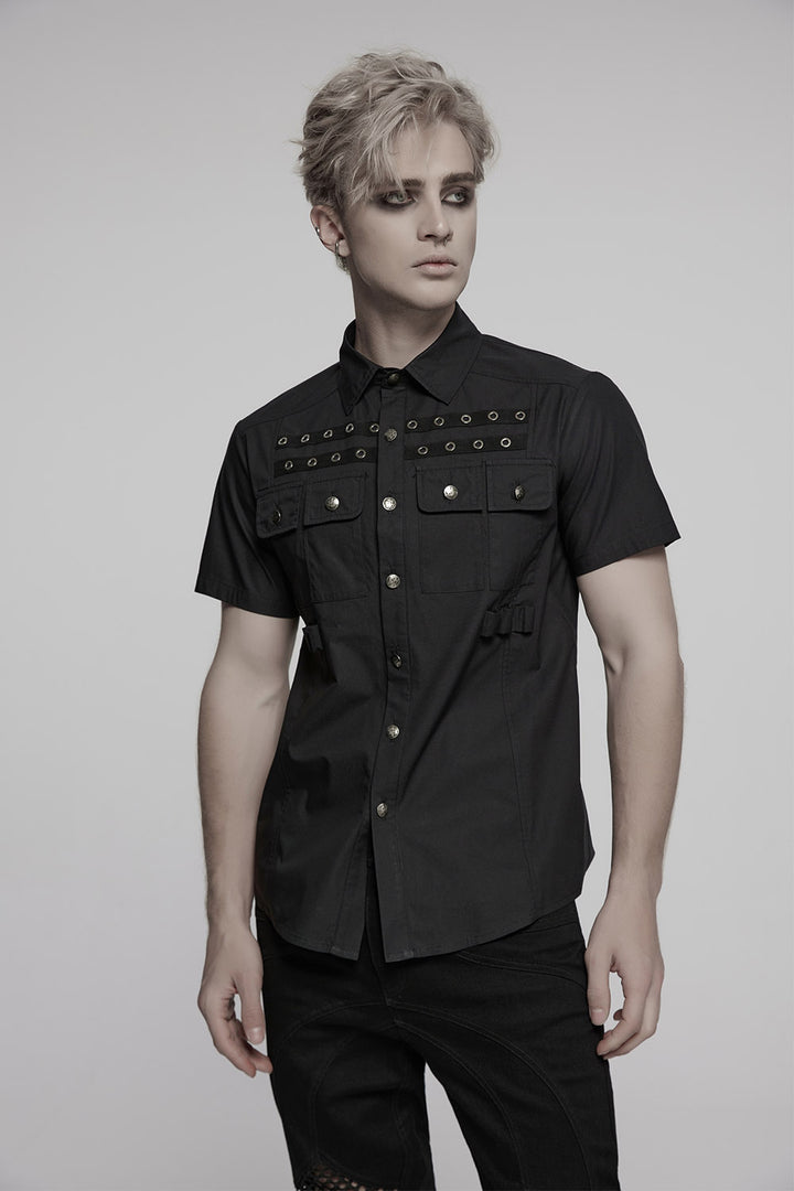 mens gothic button down shirt 