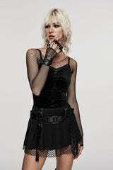 flared vegan leather mini skirt by punk rave 