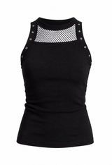black tank top with eyelets