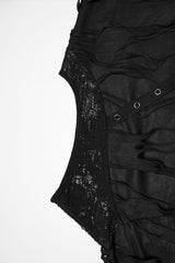 sleeve detail of mesh hooded vest for men