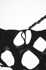 womens punk tank top with cut out detail