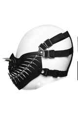 side view of punk goth creepy face mask
