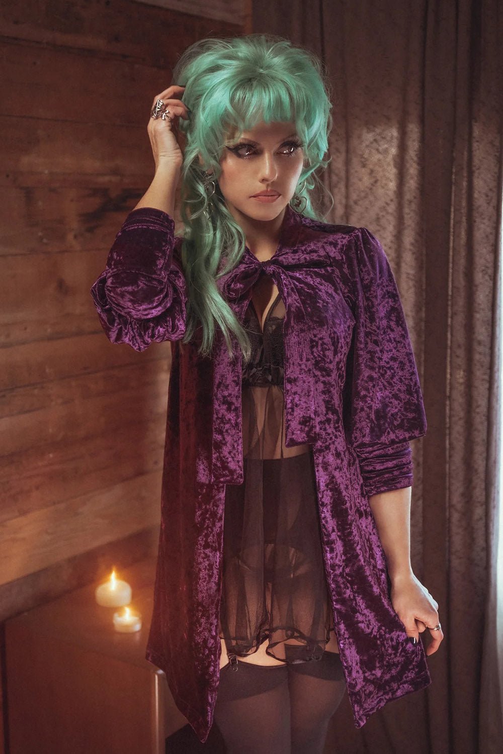 Facilier Cardigan [PURPLE] - womens outerwear - VampireFreaks - Lively Ghosts