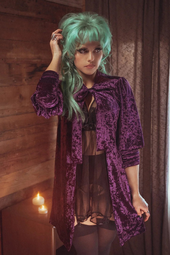 Facilier Cardigan [PURPLE] - womens outerwear - VampireFreaks - Lively Ghosts