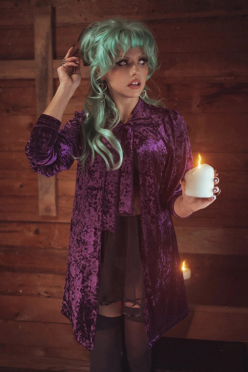 Facilier Cardigan [PURPLE] - womens outerwear - VampireFreaks - Lively Ghosts