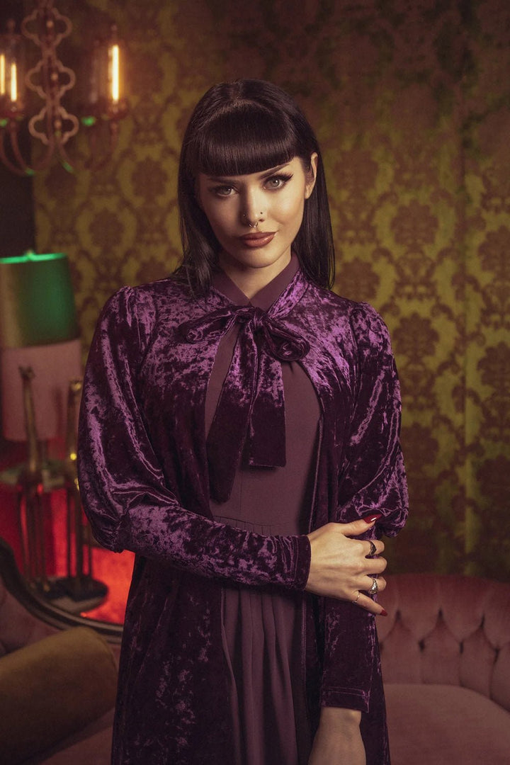 Facilier Cardigan [PURPLE] - womens outerwear - VampireFreaks - Lively Ghosts