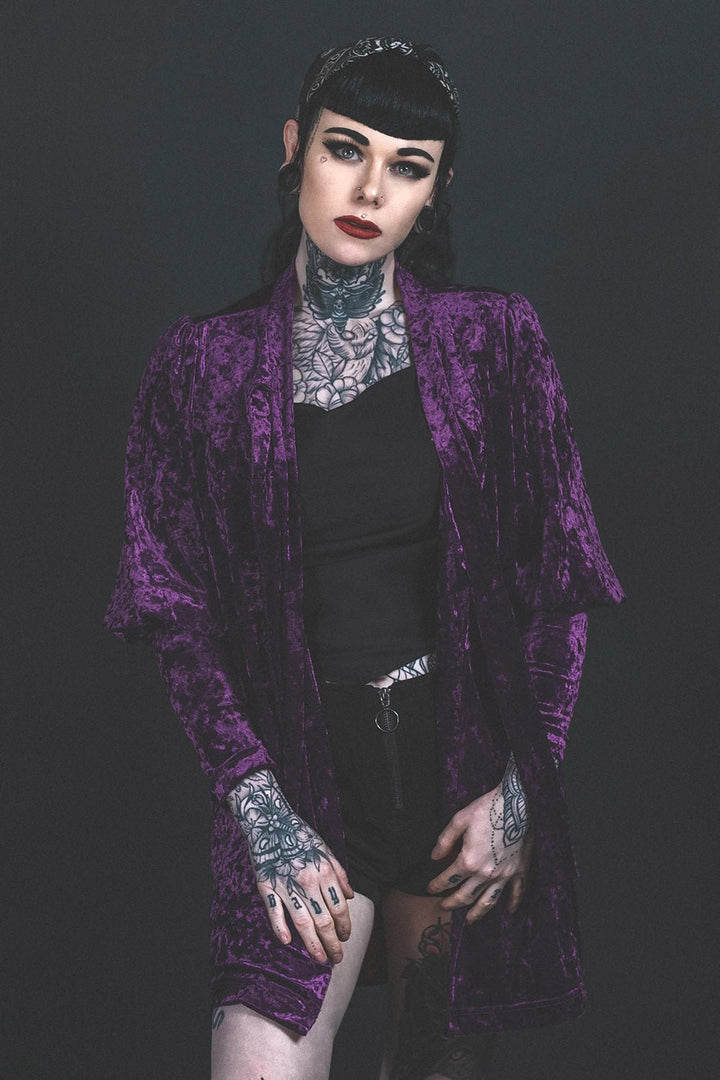 Facilier Cardigan [PURPLE] - womens outerwear - VampireFreaks - Lively Ghosts