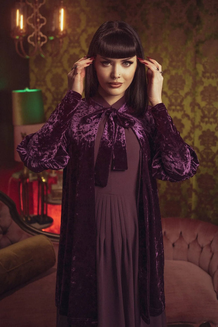 Facilier Cardigan [PURPLE] - womens outerwear - VampireFreaks - Lively Ghosts