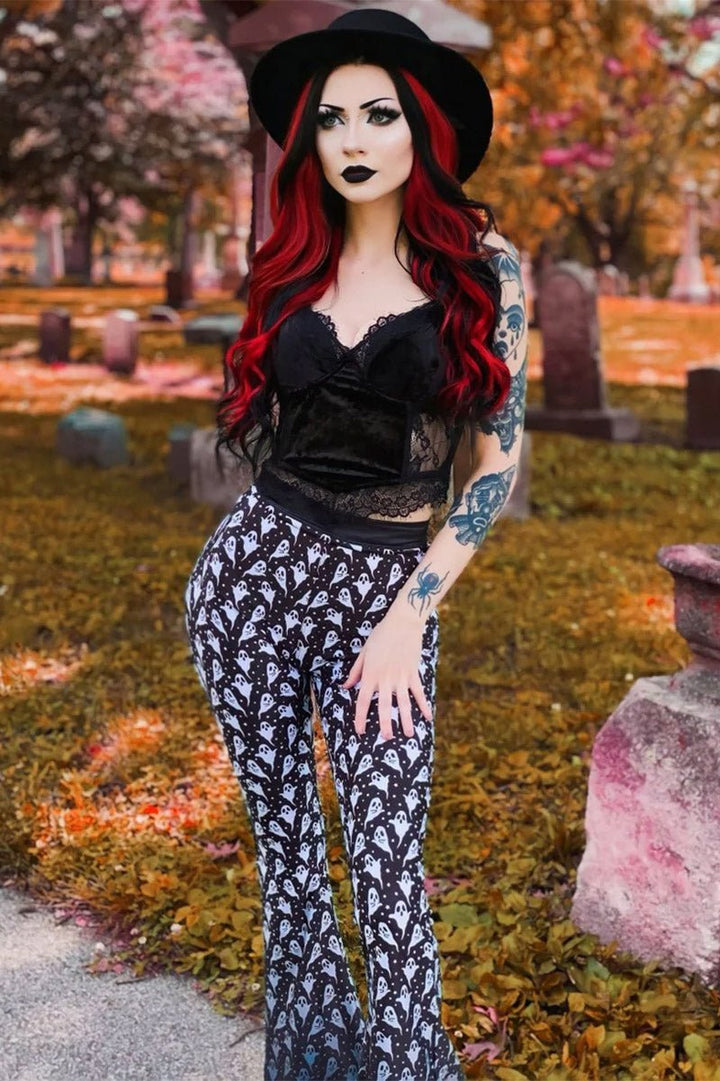 Fading Baby Ghoul Flare Pants - womens bottoms - VampireFreaks - Too Fast