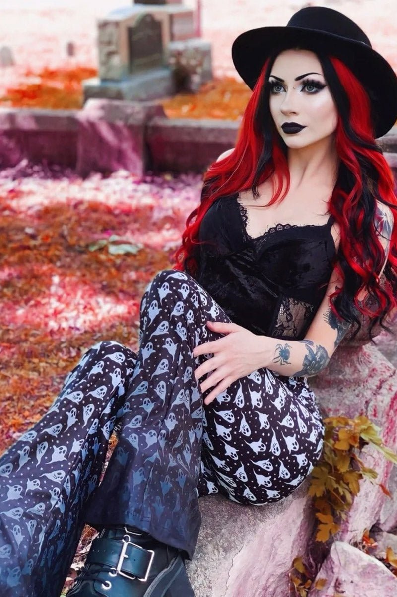 Fading Baby Ghoul Flare Pants - womens bottoms - VampireFreaks - Too Fast