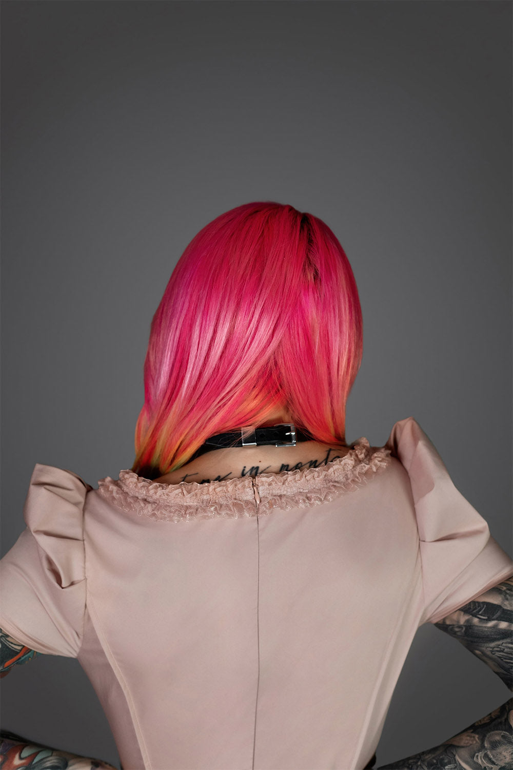pretty pink coquette dress with back zip