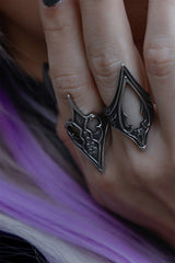 gothic silver fairy rings