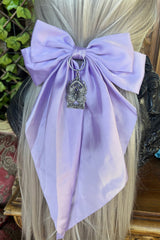 large satin butterfly hair bow clip 