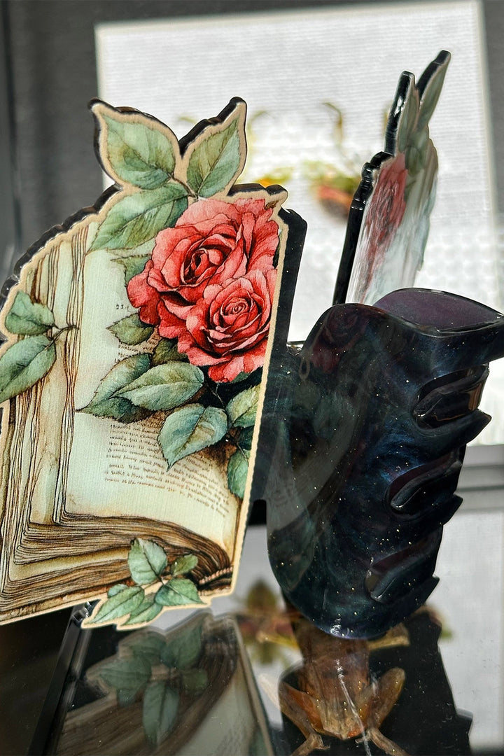 fairycore rose flowers and leave hair claw hair clip 