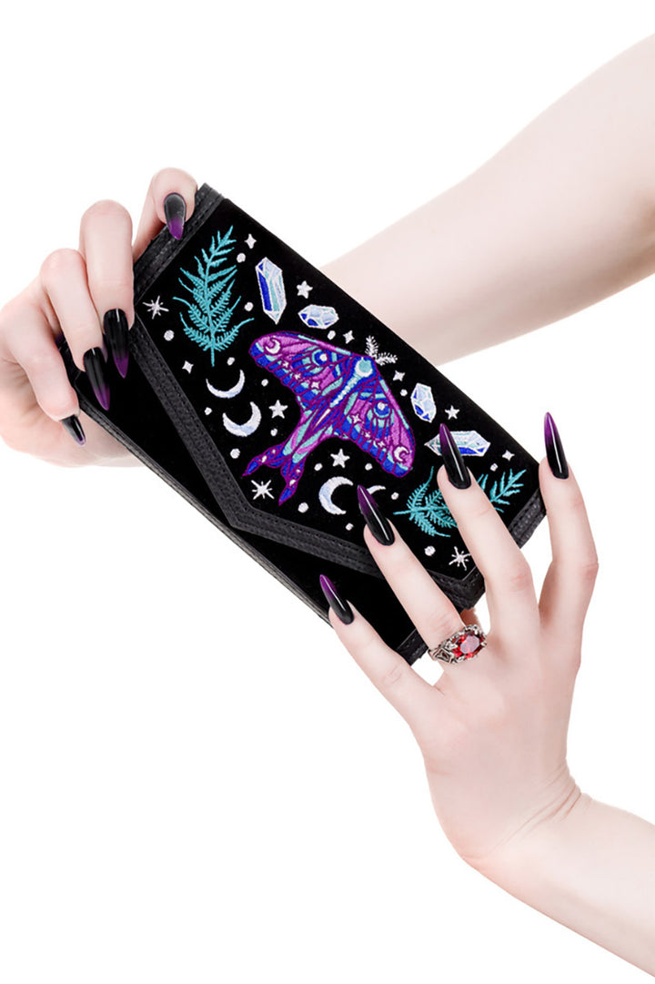 rave embroidered gothic long wallet