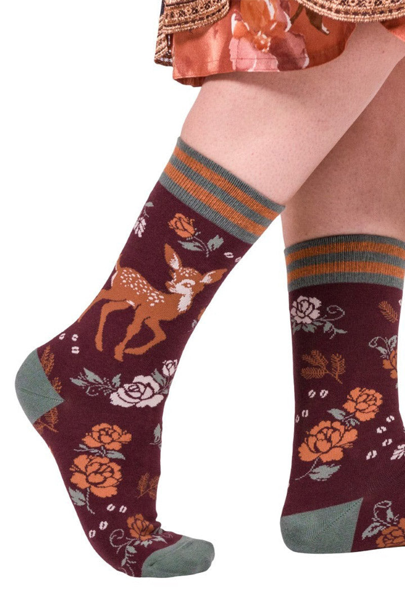 knitted enchanted forest animal socks