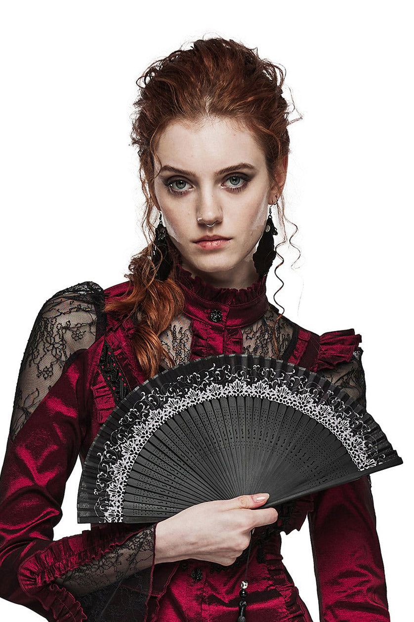 romantic goth hand fan