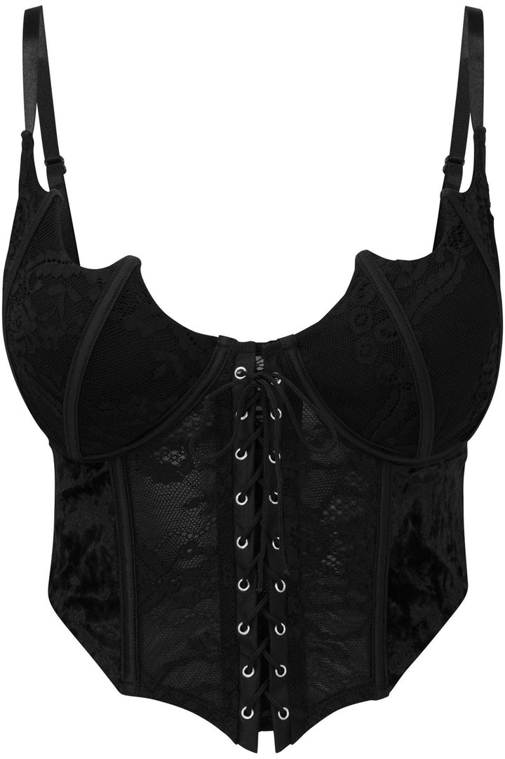 Fang Lace Bustier - womens tops - VampireFreaks - Killstar