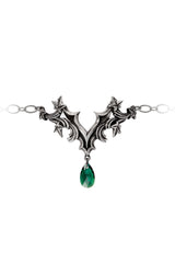 emerald green ivy and pewter fantasy bracelet 
