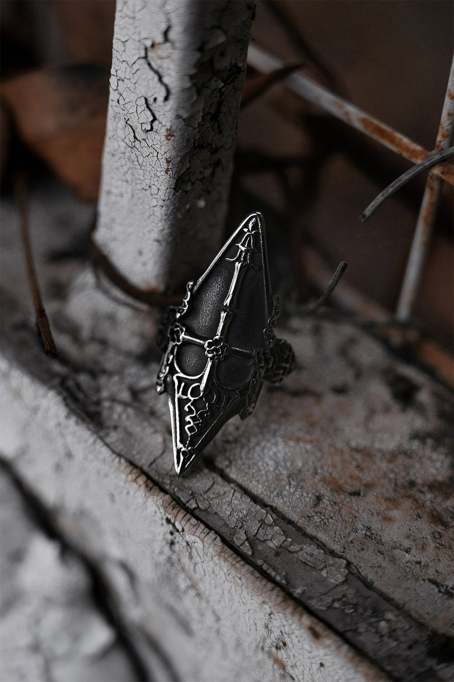 stainless steel gothic architecture ring 