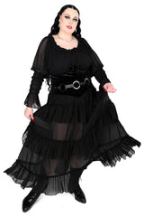 womens flowy ruffled chiffon maxi skirt
