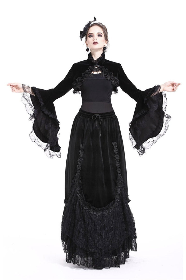 Fathoms Below Black Velvet Bolero - womens outerwear - VampireFreaks - Dark In Love