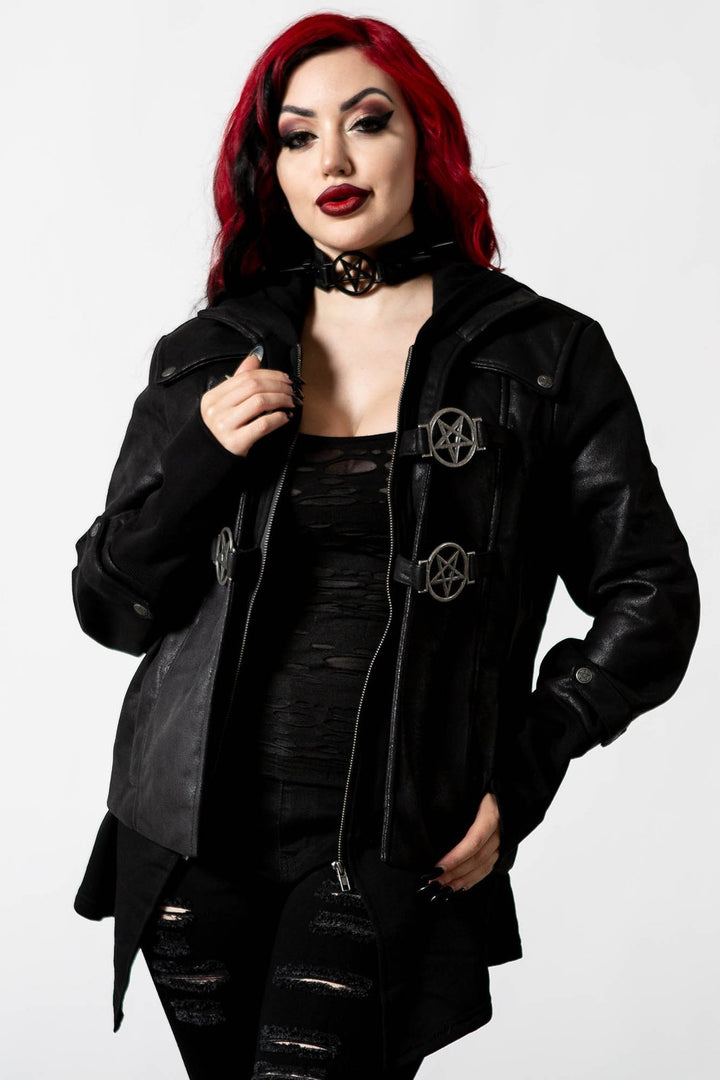 Faustus Hood Jacket - womens outerwear - VampireFreaks - Killstar