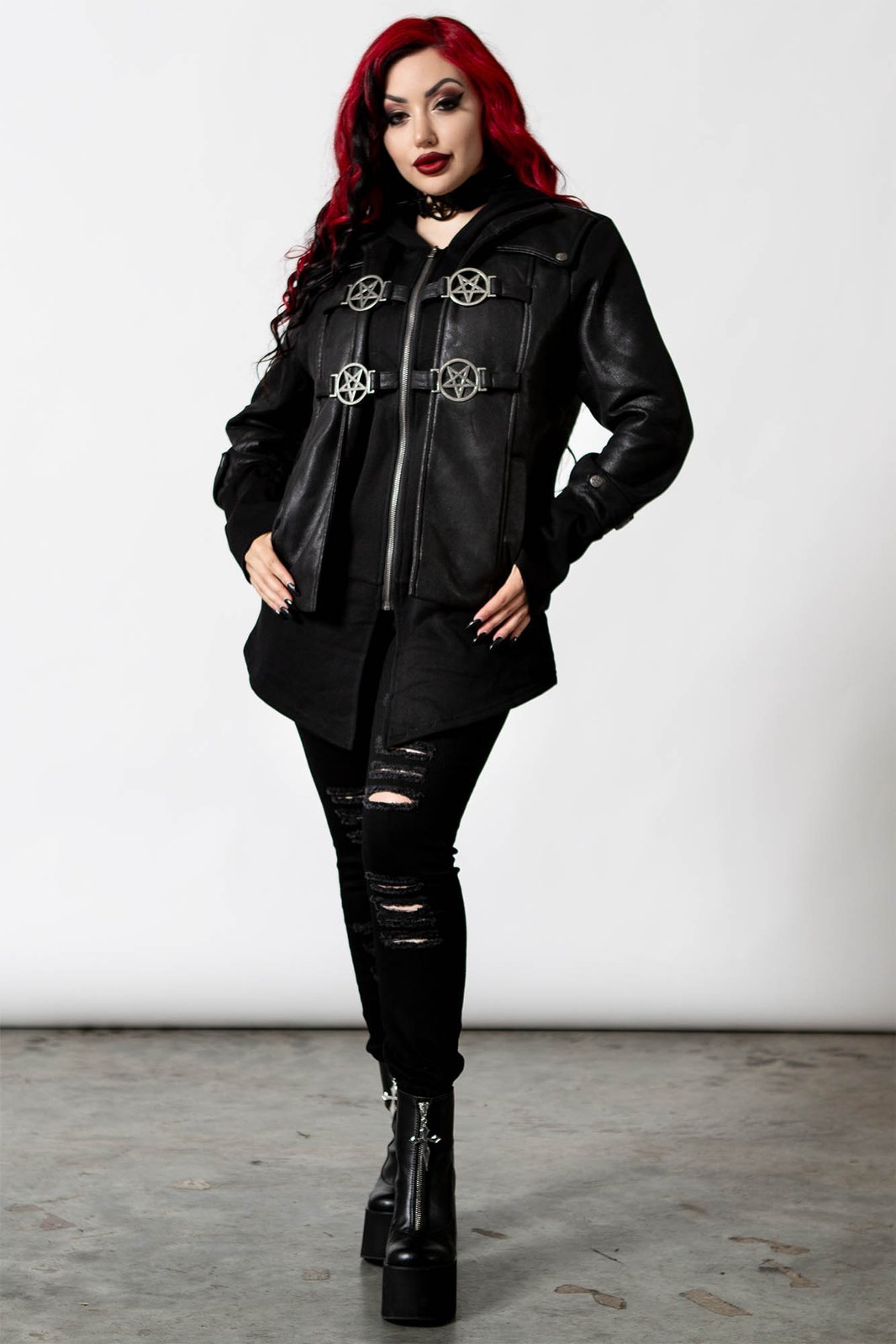 Faustus Hood Jacket - womens outerwear - VampireFreaks - Killstar