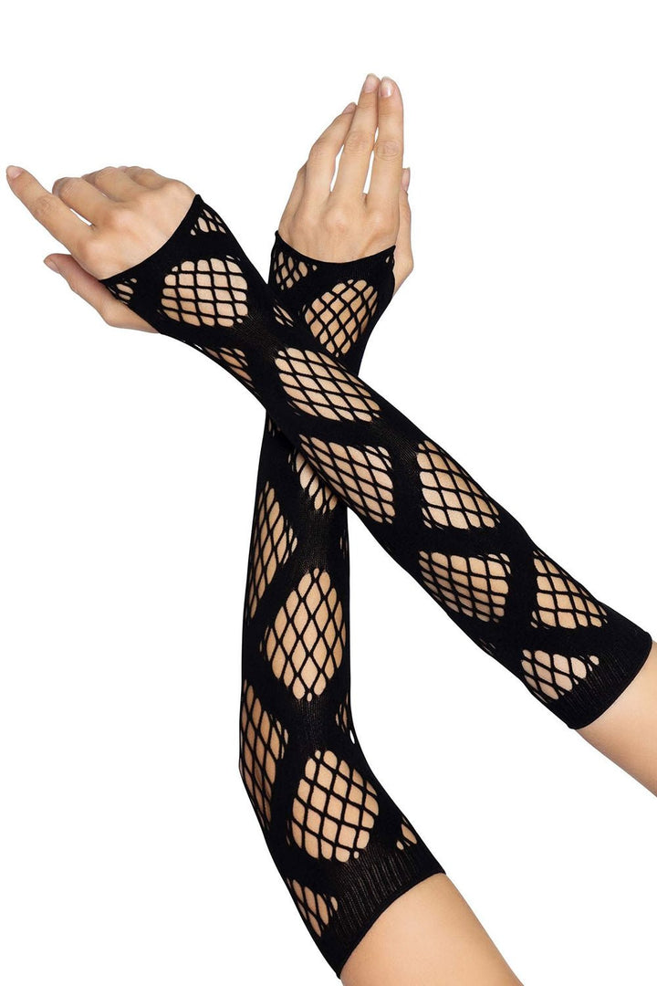 Faux Wrap Industrial Net Arm Warmers - gloves & armwarmers - VampireFreaks - Leg Avenue