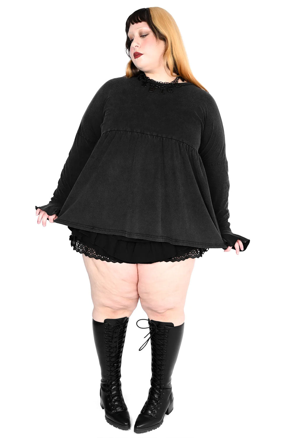 boxy fit long sleeve shirt top for women