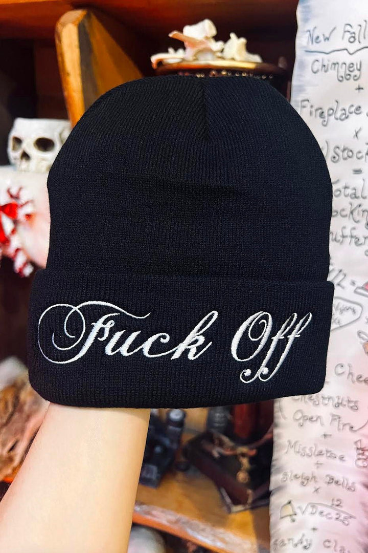 F*ck Off Beanie - hats & scarves & headwear - VampireFreaks - VampireFreaks