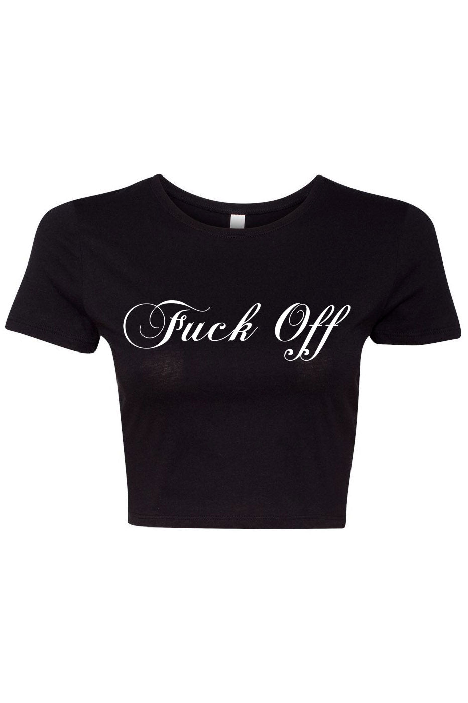 F*ck Off Crop Top - womens graphic tees - VampireFreaks - VampireFreaks