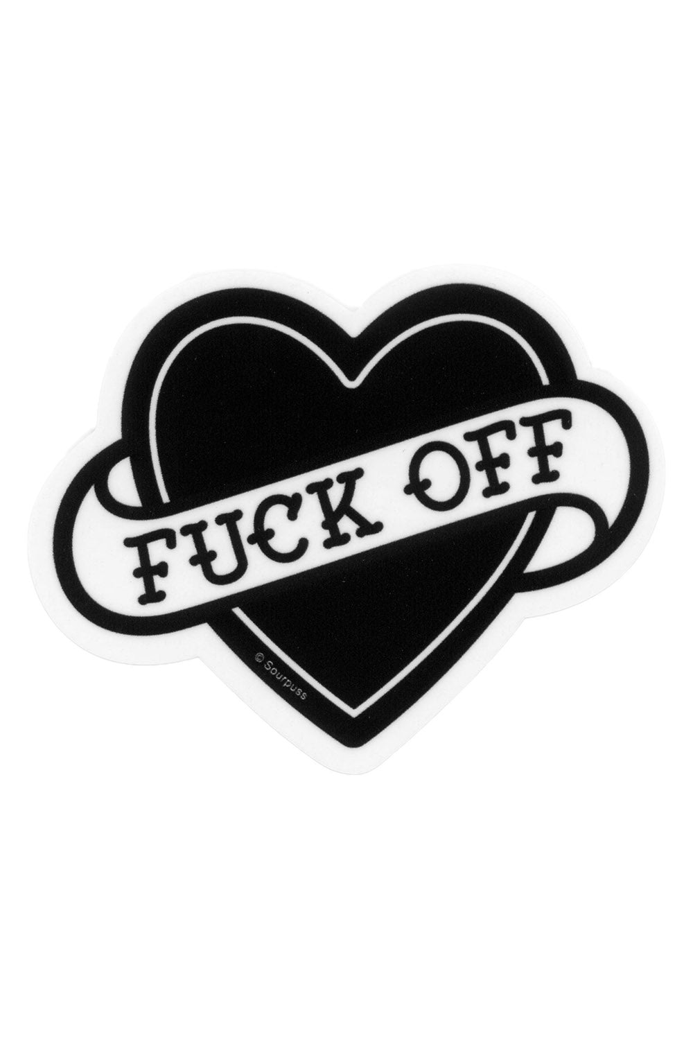 F*ck Off Heart Sticker - stationery - VampireFreaks - Sourpuss