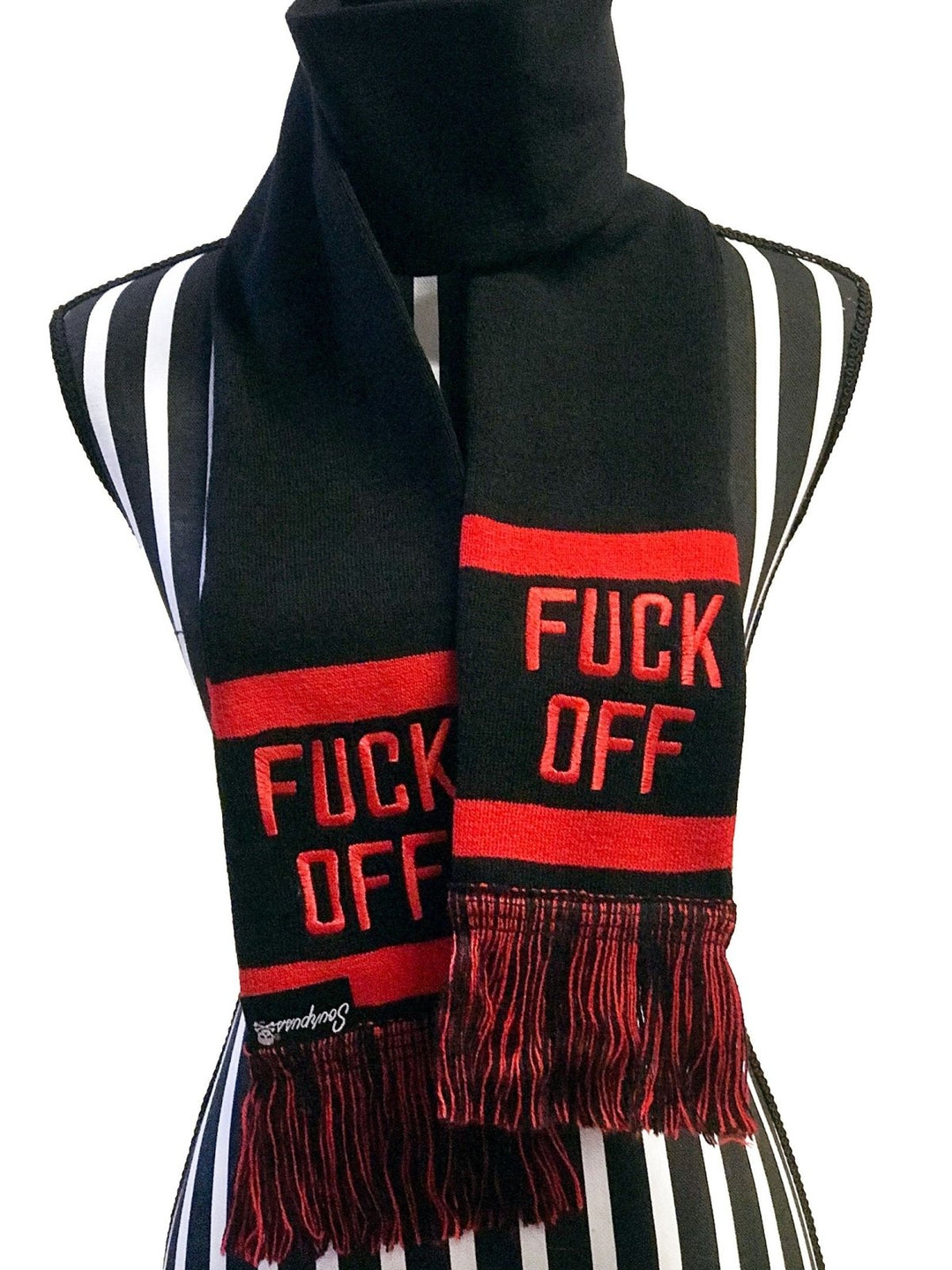 F*ck Off Knit Scarf - hats & scarves & headwear - VampireFreaks - Sourpuss