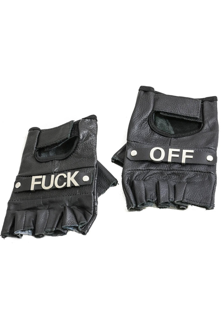 F*ck Off Leather Gloves - gloves & armwarmers - VampireFreaks - Funk Plus