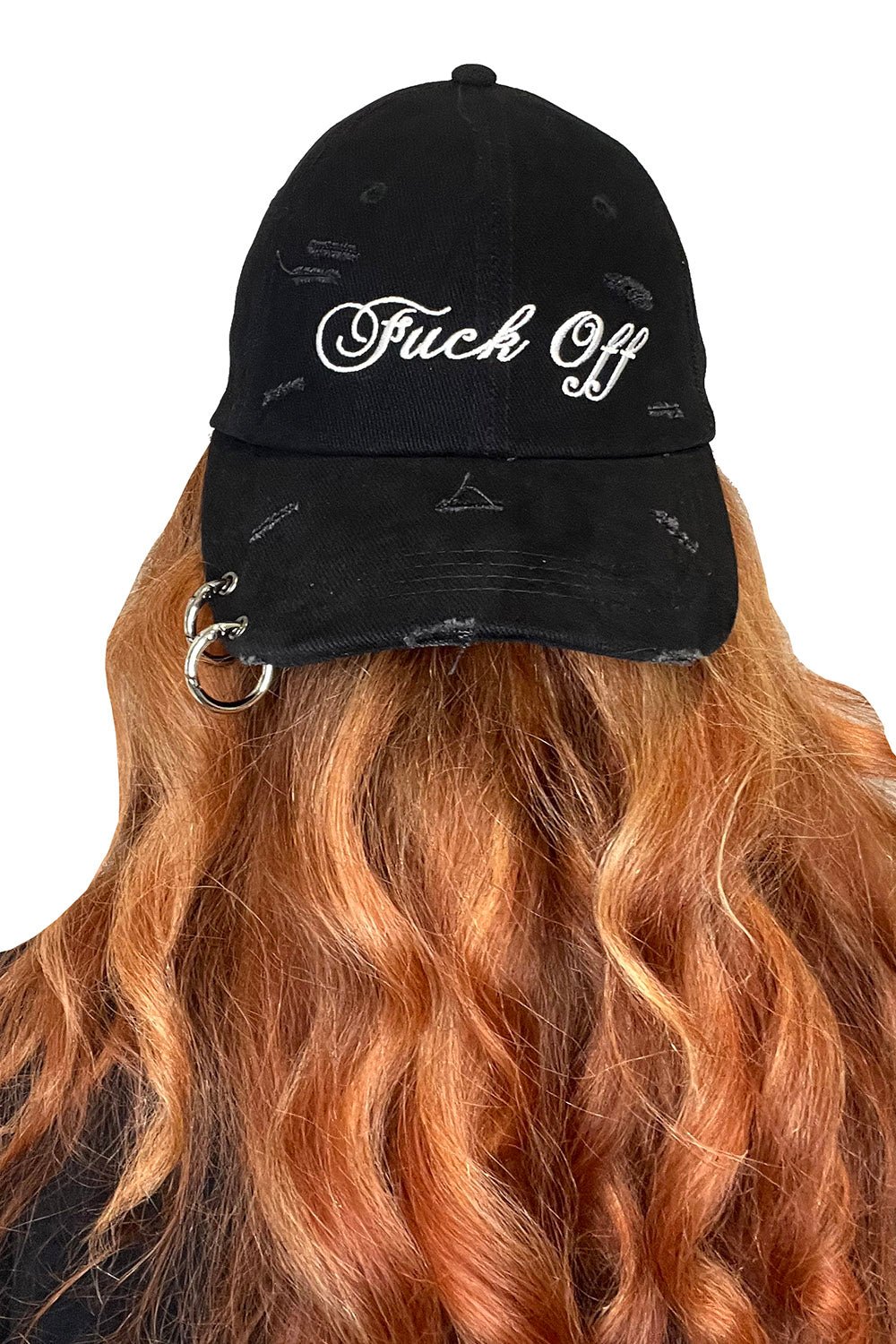 F*ck Off Pierced Baseball Cap - hats & scarves & headwear - VampireFreaks - VampireFreaks