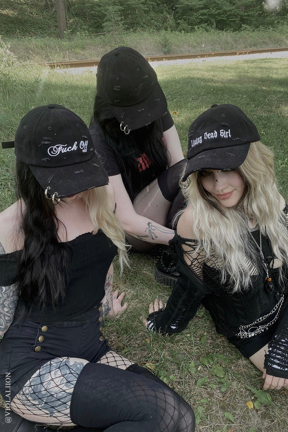 F*ck Off Pierced Baseball Cap - hats & scarves & headwear - VampireFreaks - VampireFreaks