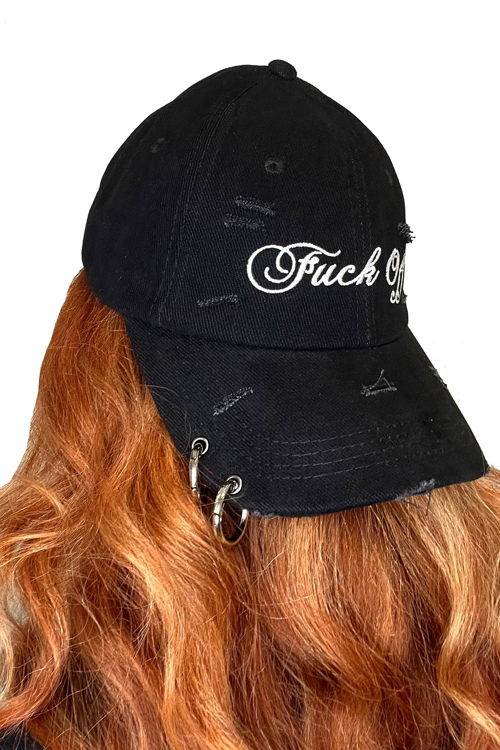 F*ck Off Pierced Baseball Cap - hats & scarves & headwear - VampireFreaks - VampireFreaks