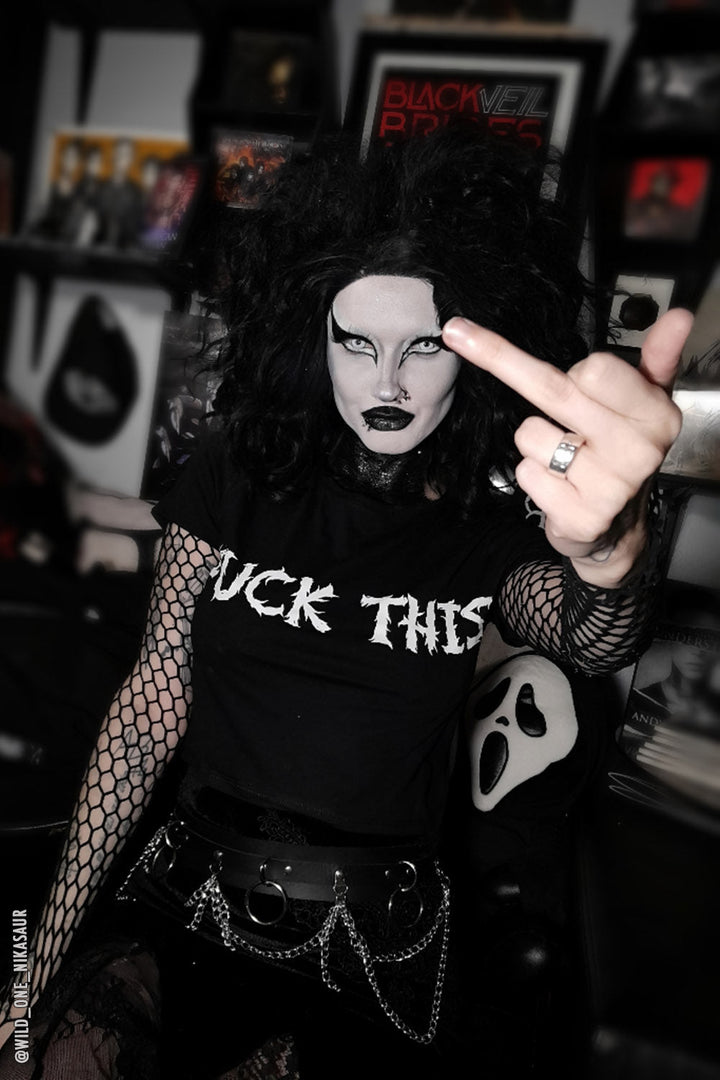 F*ck This Crop Top - womens graphic tees - VampireFreaks - VampireFreaks