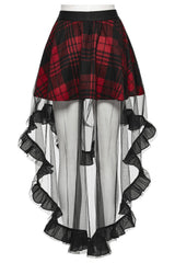 punk mini skirt with mesh skirt overlay