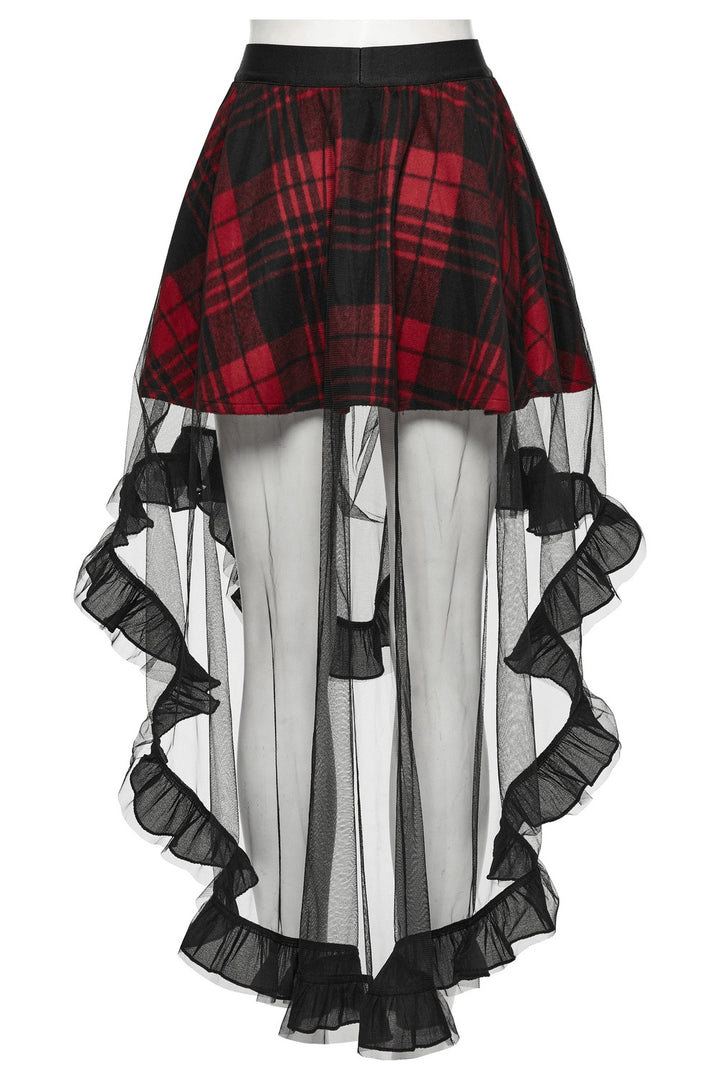 punk mini skirt with mesh skirt overlay