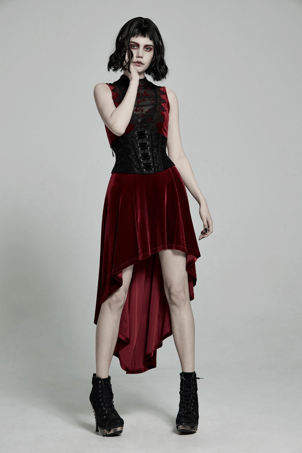 vampire black velvet gothic corset 