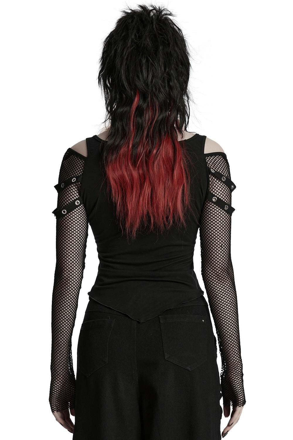 cold shoulder cold shoulder fishnet top by punk rave
